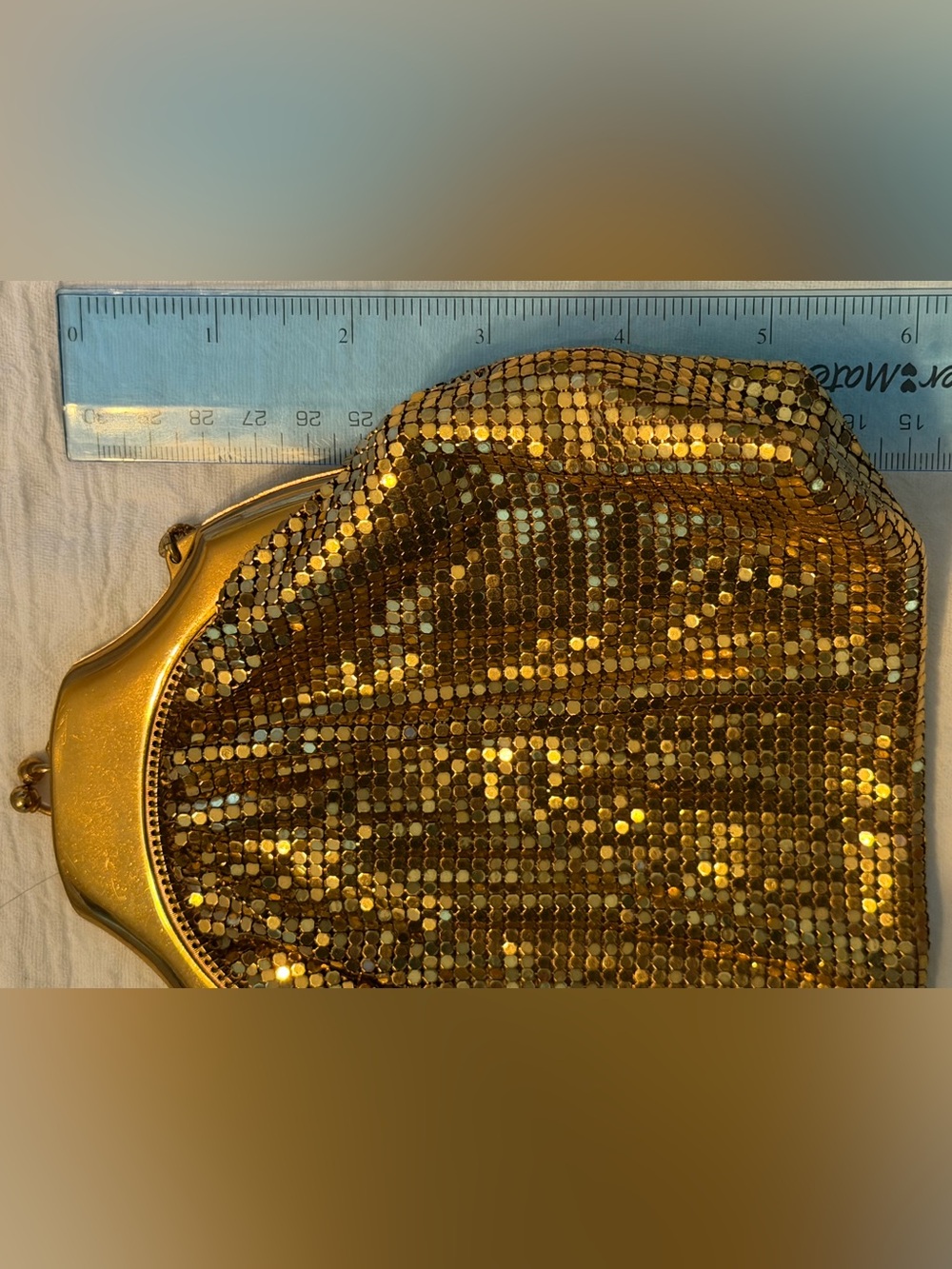 Vintage Whiting & Davis Gold Mesh Evening Bag | Iconic Metal Mesh | Made in USA - Picture 9 of 15